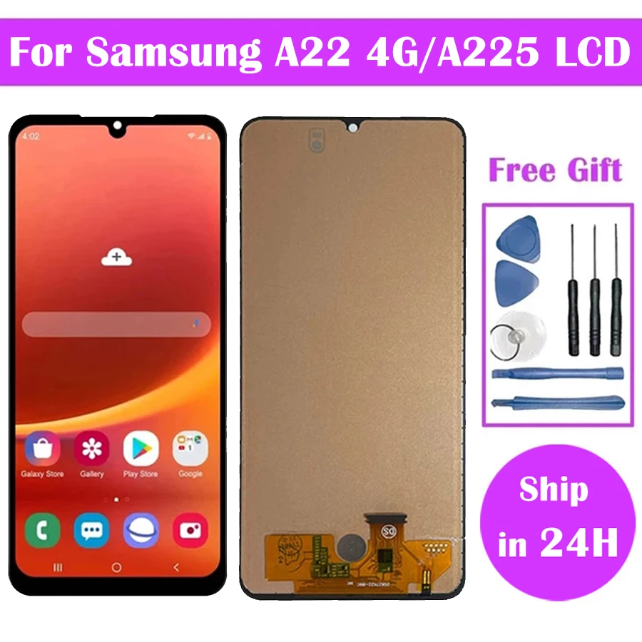 100% Test For Samsung A22 4G LCD SM-A225F Display Touch Screen Digitizer With Frame For Samsung A22 5G SM-A226B LCD Screen