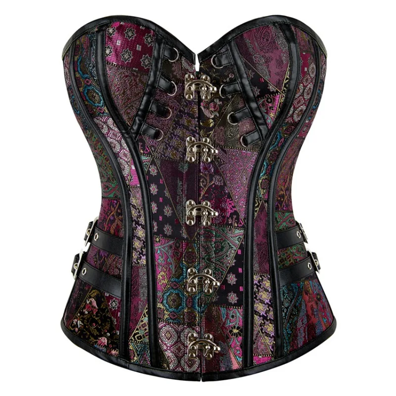

Steampunk Corset Tops Sexy Women Vintage Gothic Bustier Overbust Jacquard Shaper Slimming Waist Trainer Corselete