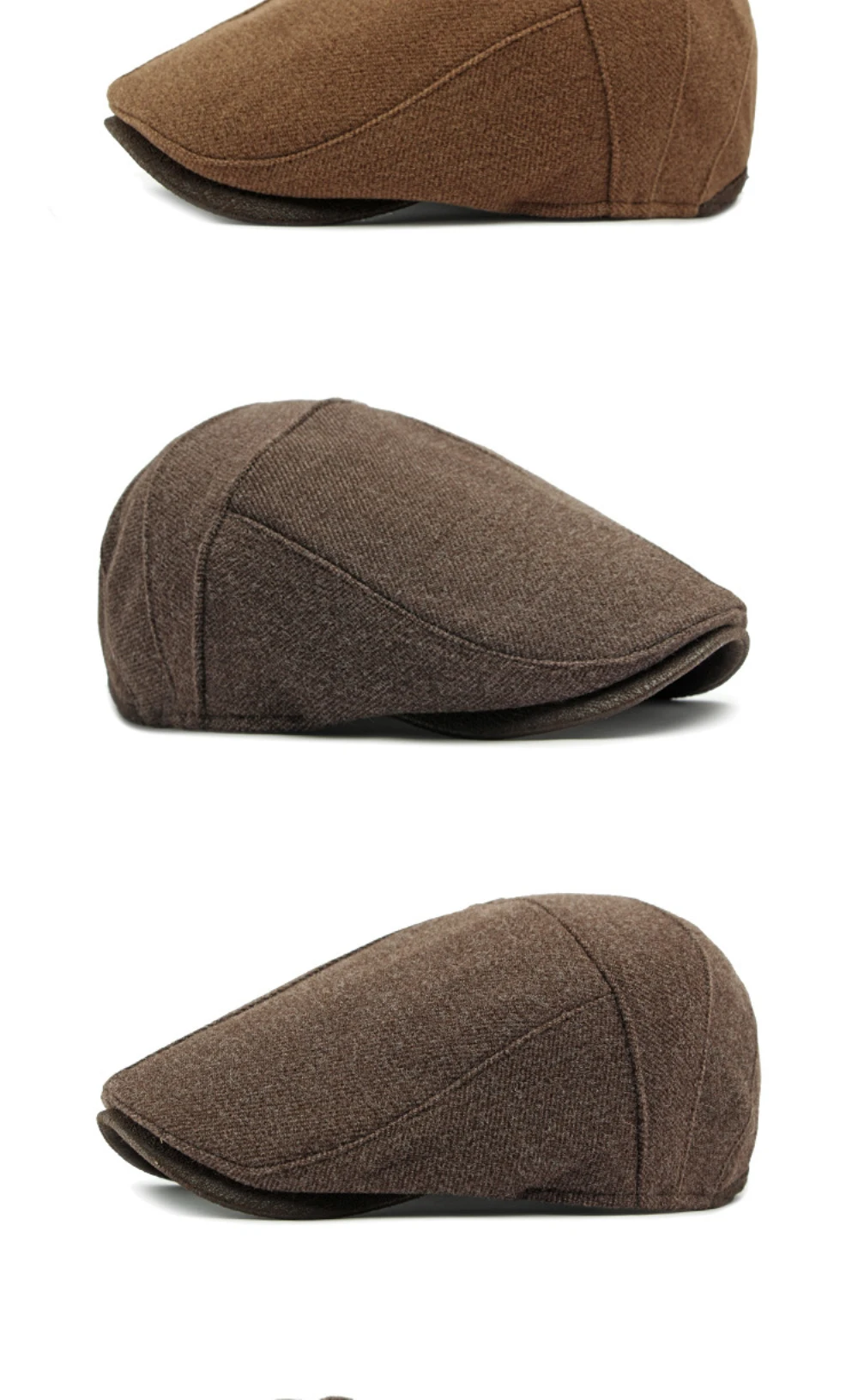 HT4941 Herren- und Damen-Baskenmütze für Frühling, Herbst und Winter, Vintage-Stil, verstellbare Ivy-Flatcap, mit Fleece gefütterte Baskenmütze für Männer und Frauen – Detail 6
