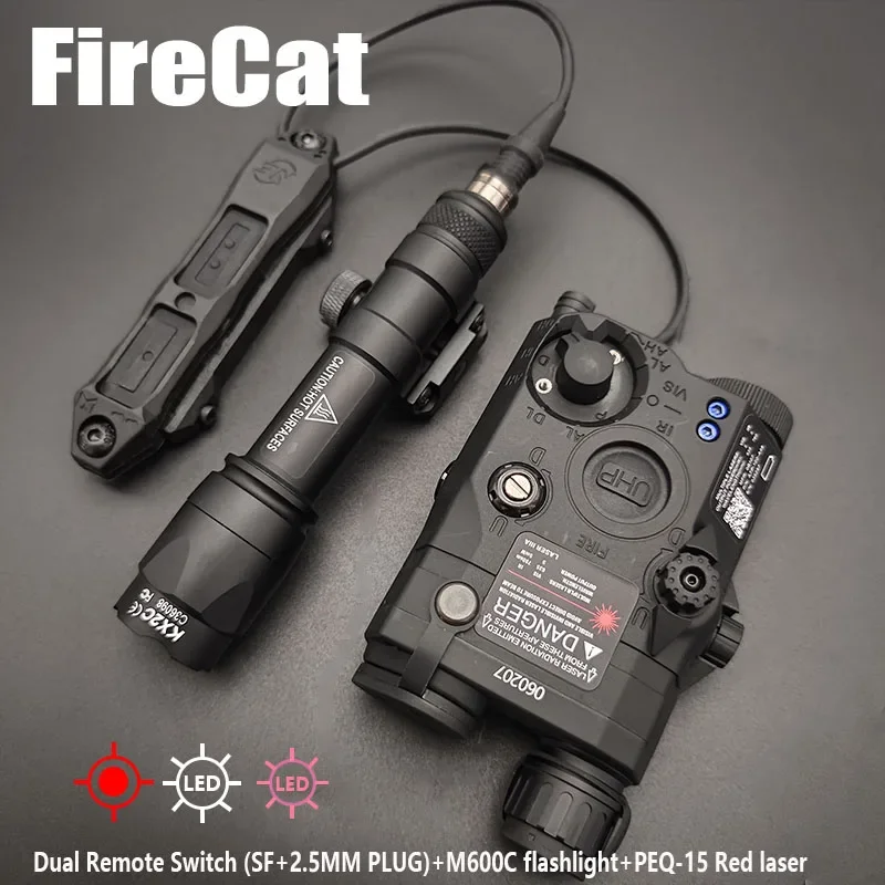 Tactical Nylon PEQ-15 Red Green Blue laser +IR Illuminator +LED lights Dual Pressure Switch M300C M600C Flashlight Set Three set