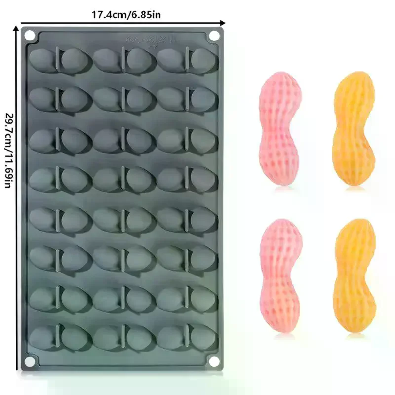 24 Holes Peanut Silicone Mousse Mold Cake Decoration Tools Chocolate Muffin Fondant Mould DIY Candle Molds Kitchen Accessories