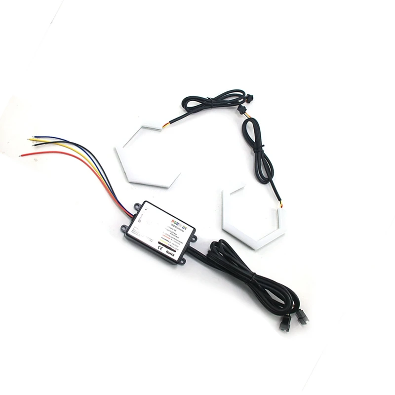 

2 шт., универсальные автомобильные шестиугольные светодиодные лампы «ангельские глазки»