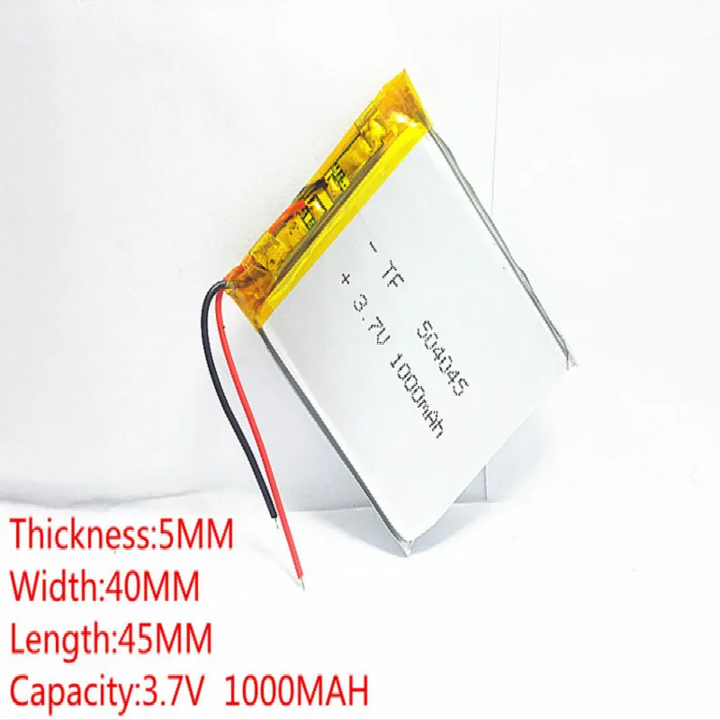 

10pcs Polymer battery 1000 mah 3.7 V 504045 smart home MP3 speakers Li-ion battery for dvr,GPS,mp3,mp4,cell phone,speaker