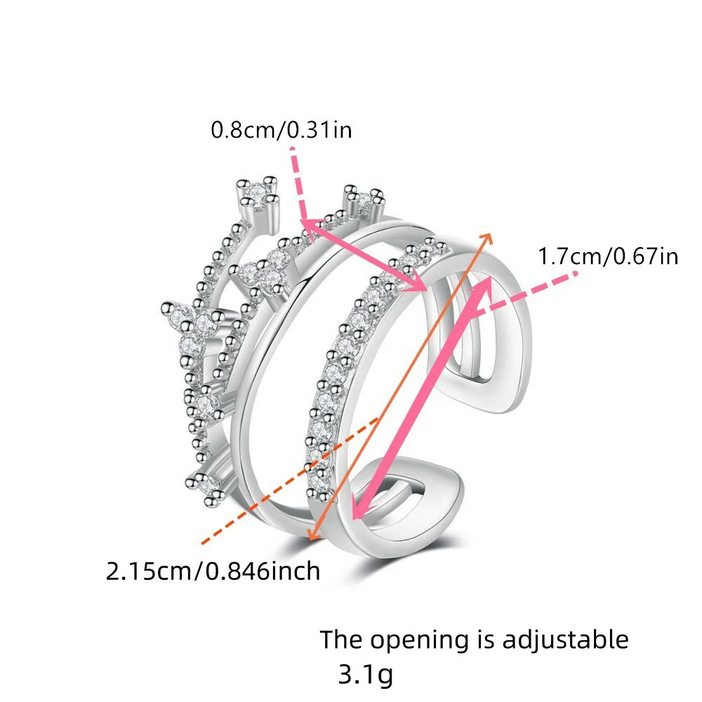 حلقات أكمام على شكل أوراق زركونيا ذهبية وفضية للنساء، إكسسوار قابل للفتح على شكل نحاسي #3