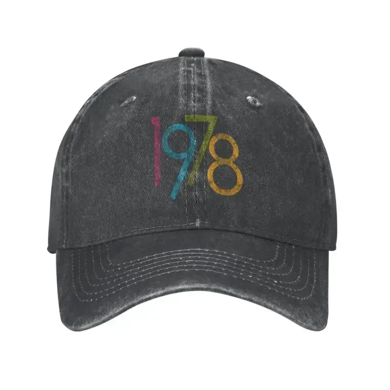 Fashion Unisex Cotton Colorful Vintage Graphic 1978 Baseball Cap Adult 45nd Birthday Gift Adjustable Dad Hat Women Men Sports