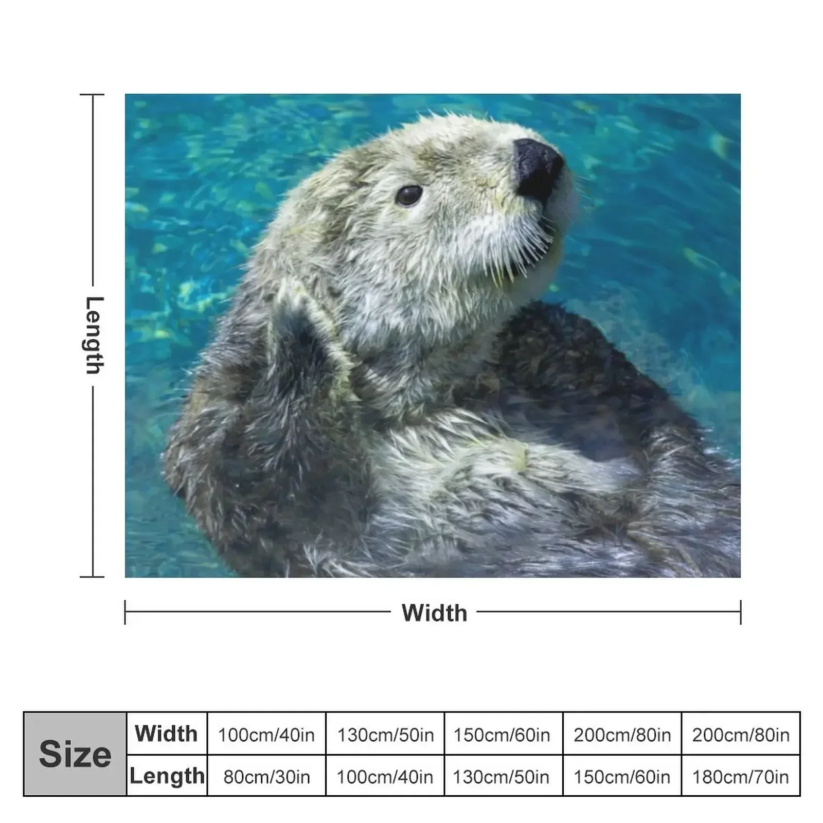 Adorable Sea Otter Cute Blue Water Throw Blanket Blankets For Baby funny gift Blankets