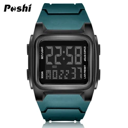 POSHI Outdoor Sport Watch for Man Luxury Stopwatch Luminous with Date Week Digital Wristwatch Waterproof Original Men's Watches