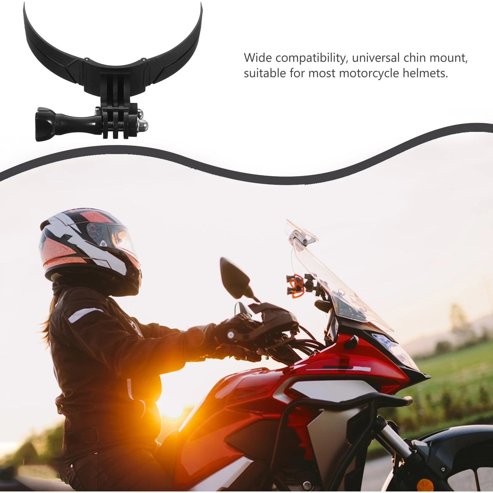 

Universal Motorcycle Chin Mount High-Strength Abs Camera Holder Easy Install Lightweight Action Camera Support Stand