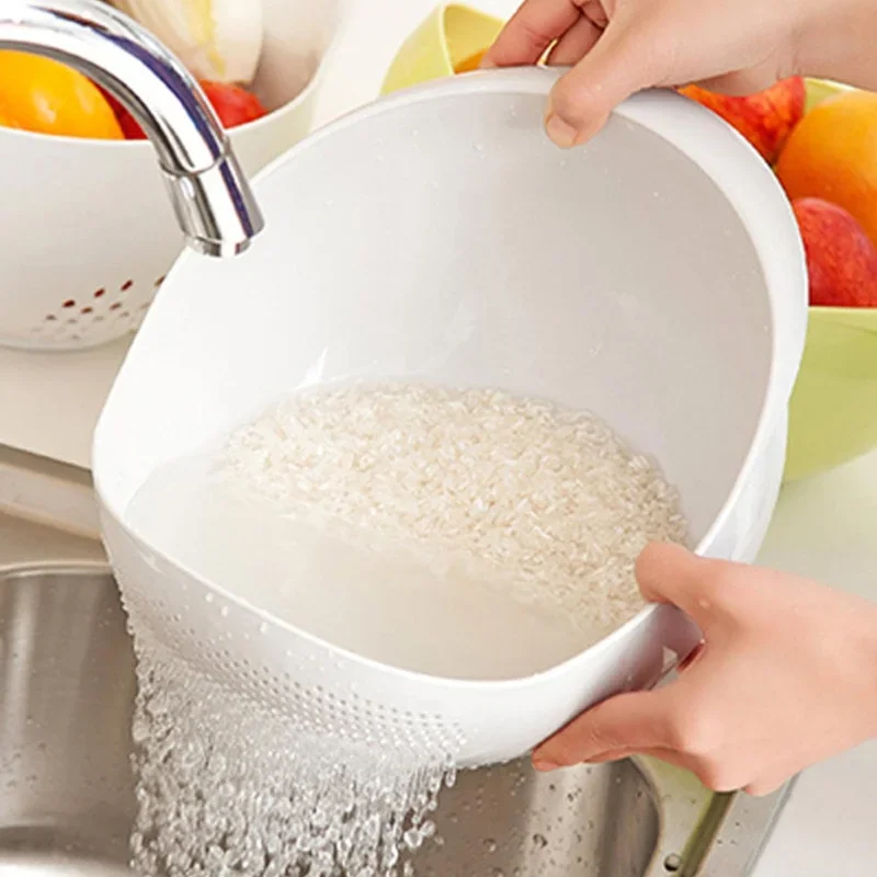 

1pcs Plastic Drainage Basket Filter Rice Washer Drainage Basket Fruit Basket Home Kitchen Storage Tool
