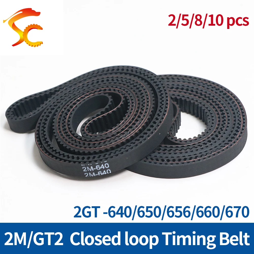 

Good quality Rubber Synchronous belt 2M/GT2 640/650/656/660/670mm Width 6/9/10/15mm 2GT timing Belt