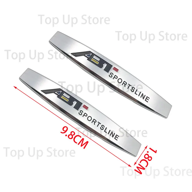 ثلاثية الأبعاد سيارة معدنية التصميم ABT Sportsline شعار ملصق شارة ل A3 A4 A5 A6 A7 A8 S2 S3 S4 S5 RS Q8 الجسم الديكور