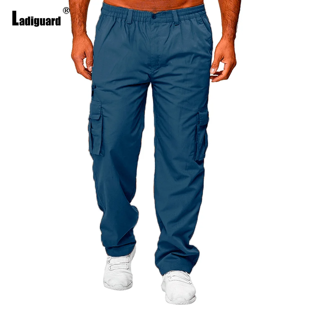 Ladiguard 2024 New Summer Casual Elastic Waist Pants Plus Size 4xl 5xl Men Stand Pocket Trousers Mens Fashion Hip Hop Sweatpants