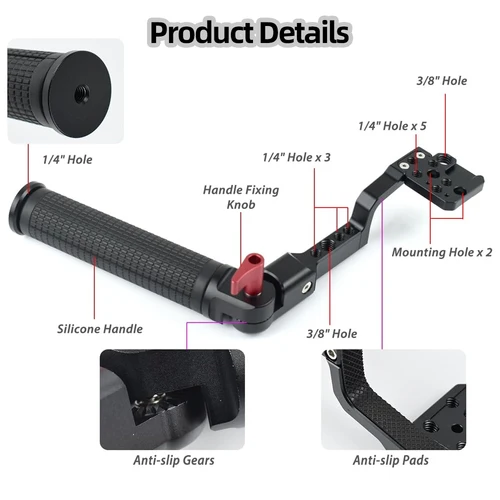 Imagen 2 del producto Empuñadura ajustable de cardán para DJI Ronin S SC RSC2, soporte de extensión de empuñadura estabilizadora para Monitor de micrófono y luz de vídeo