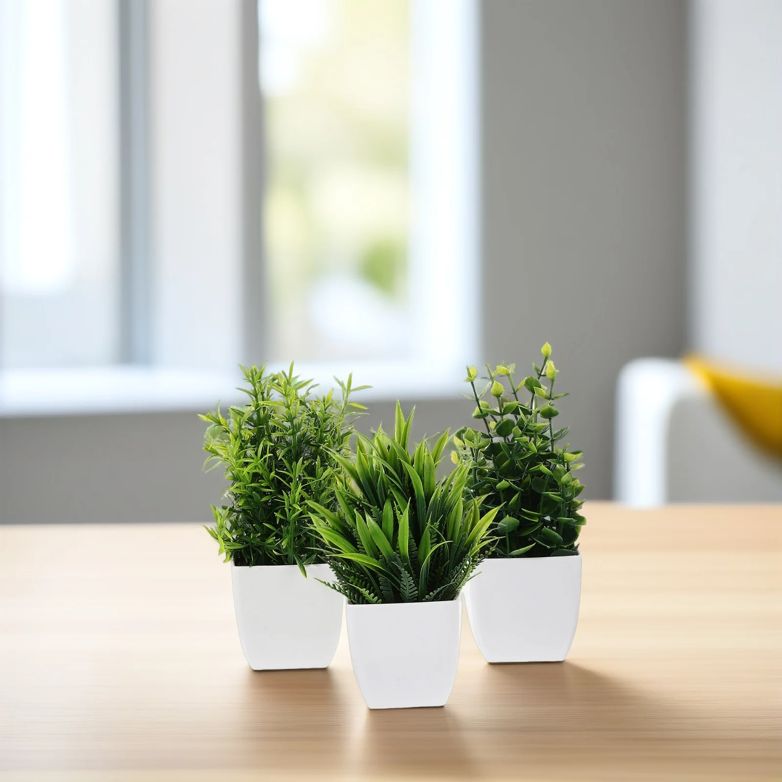 

3pcs Mini Artificial Lifelike Potted Simulation Green Plants For Home Office Bedroom Decor Small Fake Plants Indoor Ornament