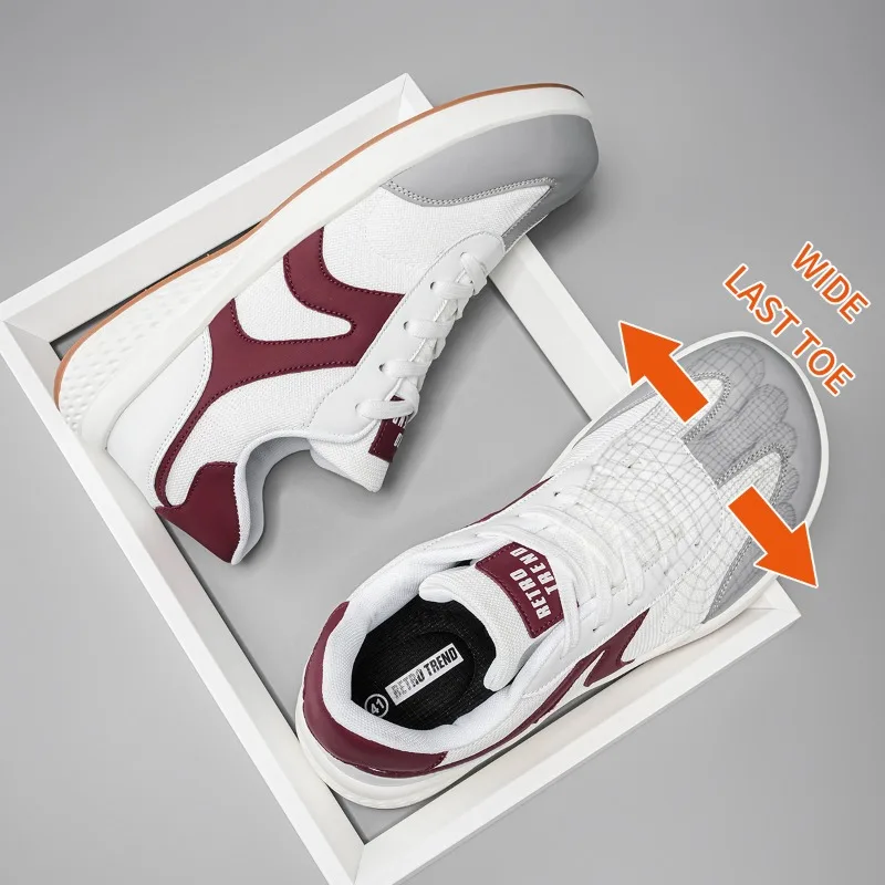 New Wide Toe Barefoot Shoes Men's Wide Witdh Breathable Mesh Casual Walking Shoes Non-slip Lace Up Outdoor Trail Running Sneaker