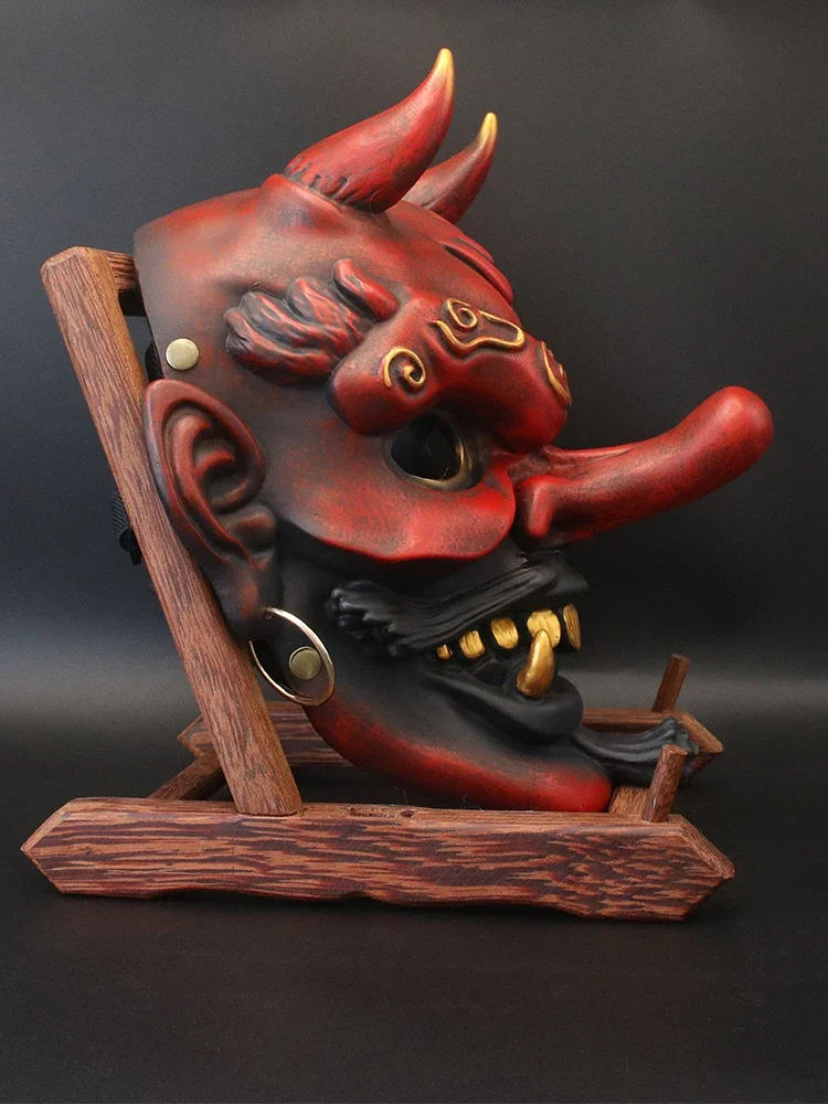 New halloween retro big tengu mask lake resin ornament prop mask can be worn cosplay