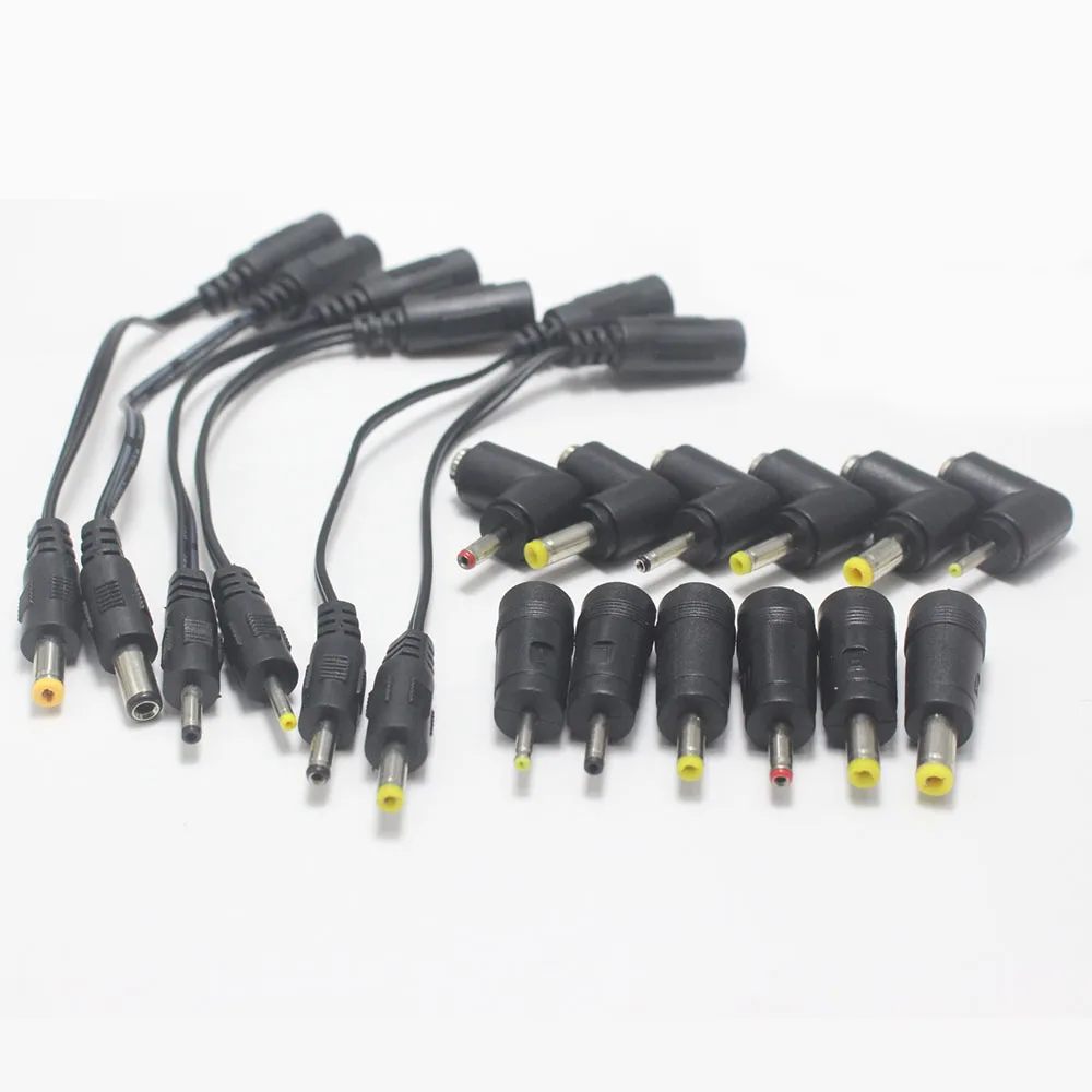 1/3/5pcs 5.5 x 2.1mm  Female jack To 4.8 4.0 3.5 3.0 2.5mm Male Plug with 15cm Wire DC Power Splitter Adapter 5.5*2.5mm 4.0*1.7