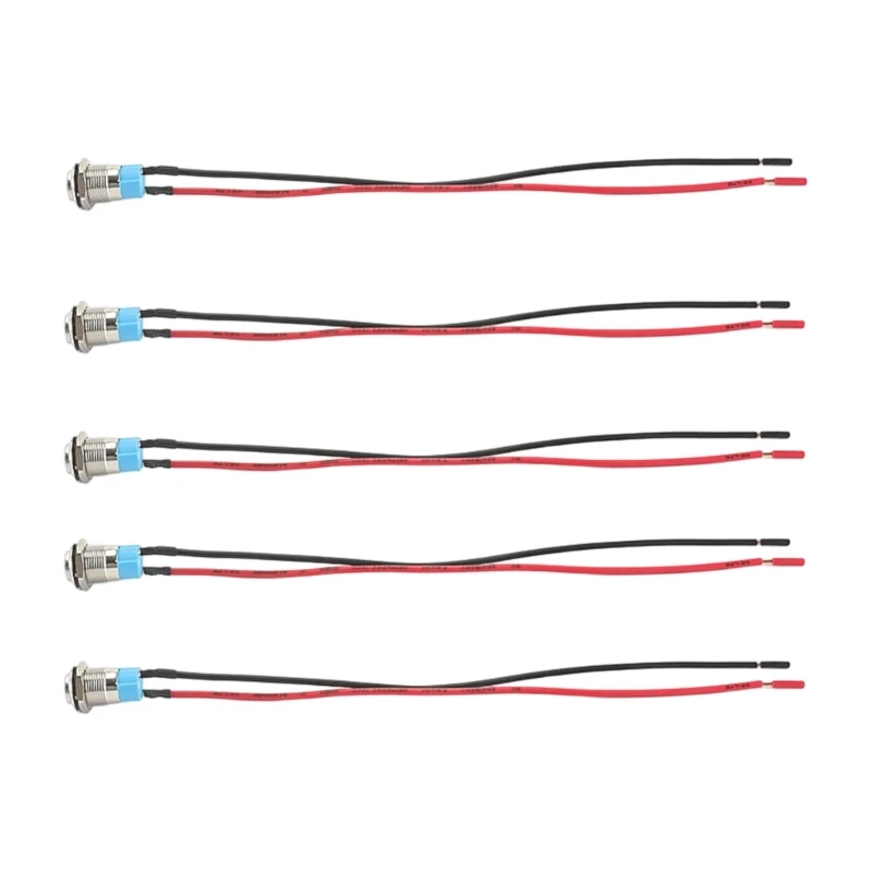 Automotive Latching Push Switches 5 Pack with Locking Hardware Copper Contacts and 2 Attached Leads