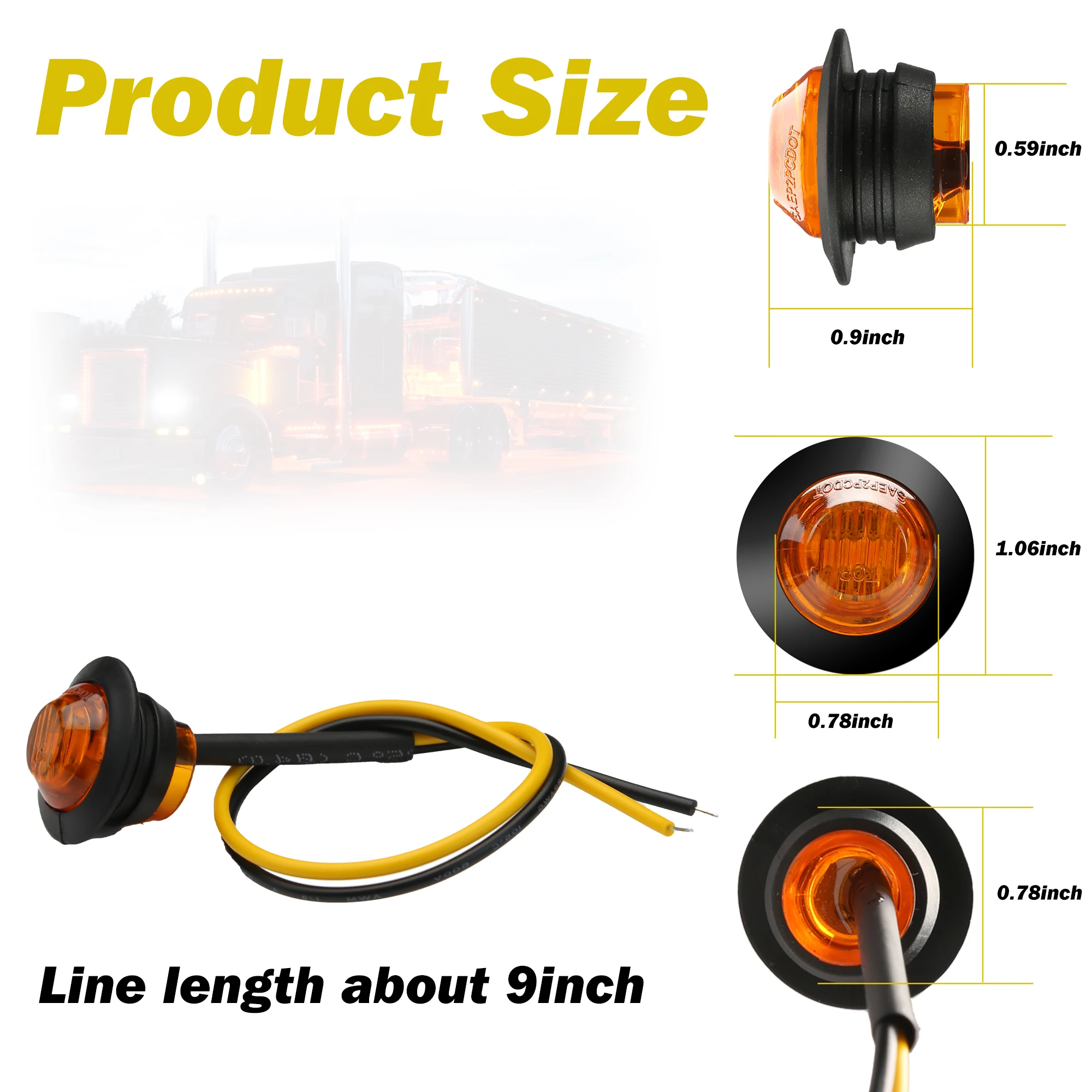 10 LED Indicatori Laterali Rotondi Per Veicoli 12-24V: Luci Di Posizione Con Lunetta Cromata Per Camion, Rimorchi E Auto - 2