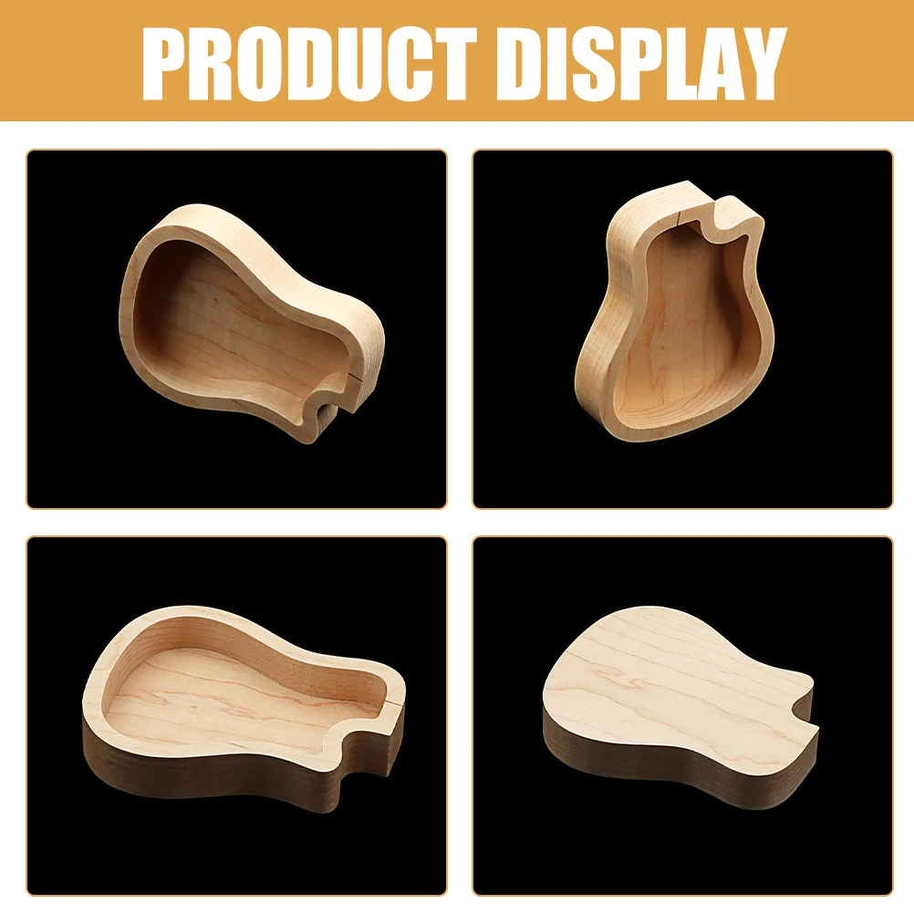 

Natural Wood Guitar Durable Light Weight Scratch Resistant Protective Pickup Storage Organizer Guitar Pick Storage Box