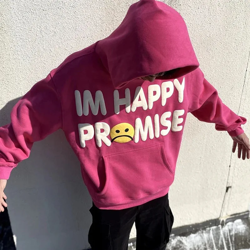 2024 New Alphabet Foam Clothing Loose Hooded Sweatshirt Y2K Men's And Women's Sweatshirt Expression Bag Mouse Bag