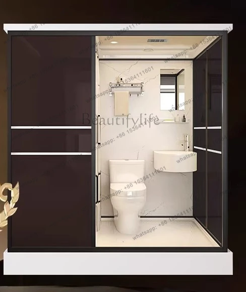 Shower room integrated household rural mobile toilet glass bath