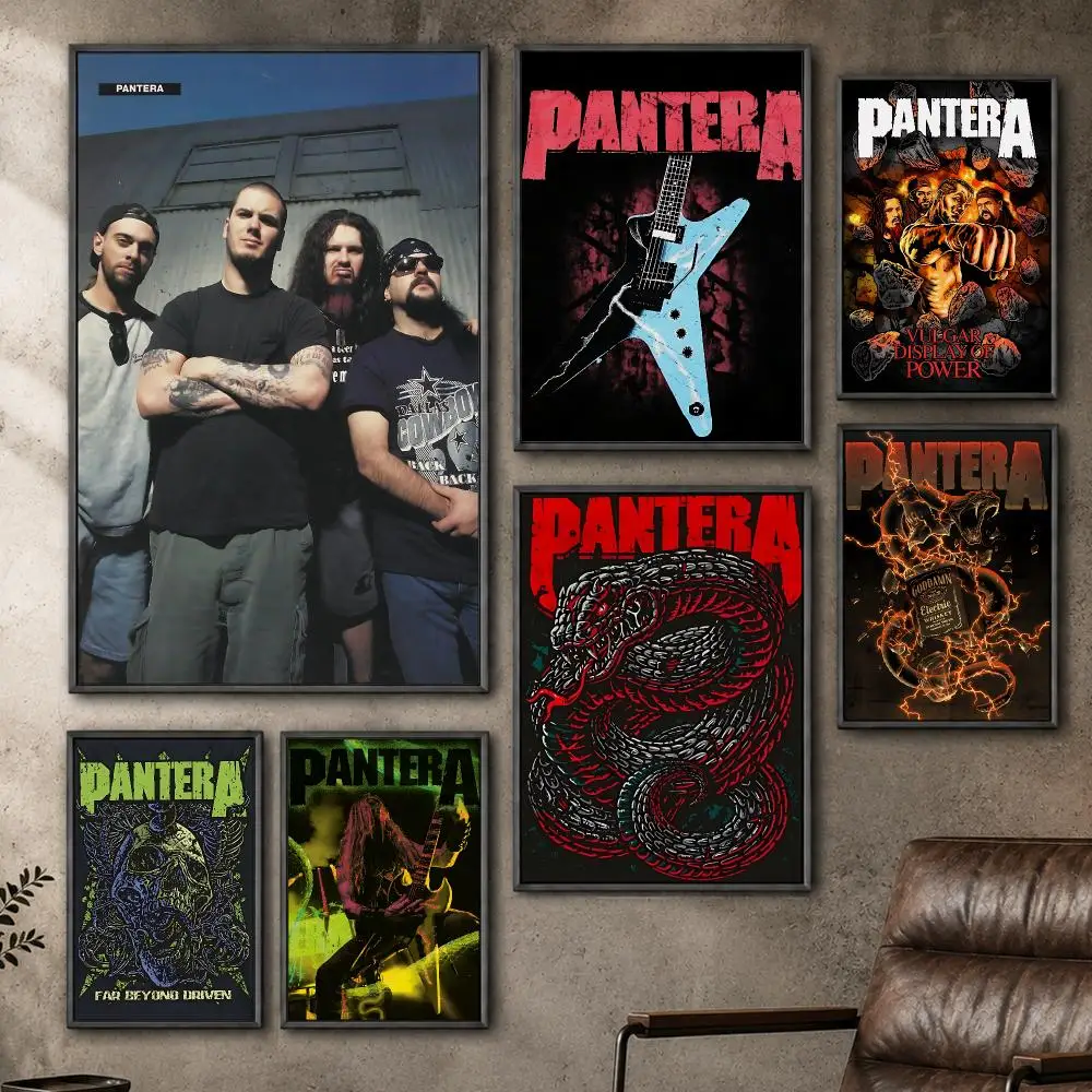Music Pantera Groove Metal Poster  PP Self Adhesive Home Garage Dorm Bar Wall Decor Aesthetic Retro Gift