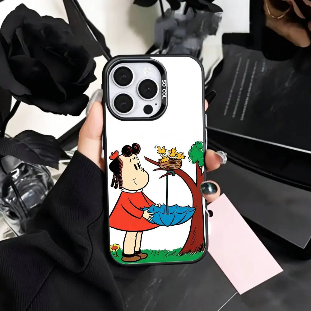 Cartoon The Little Lulu Show   Phone Case For iPhone17,16,15,14,13,12,11 Plus,Pro Max Colored Silver Plated Inside Cover