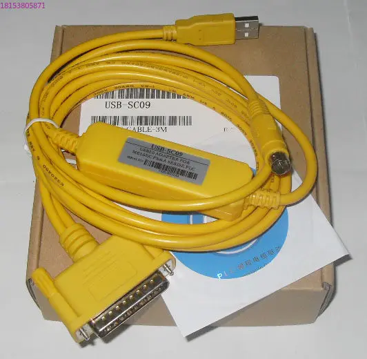 Applicable to Mitsubishi FX/A series PLC programming cable USB-SC09, USB TO RS422, with three interfaces