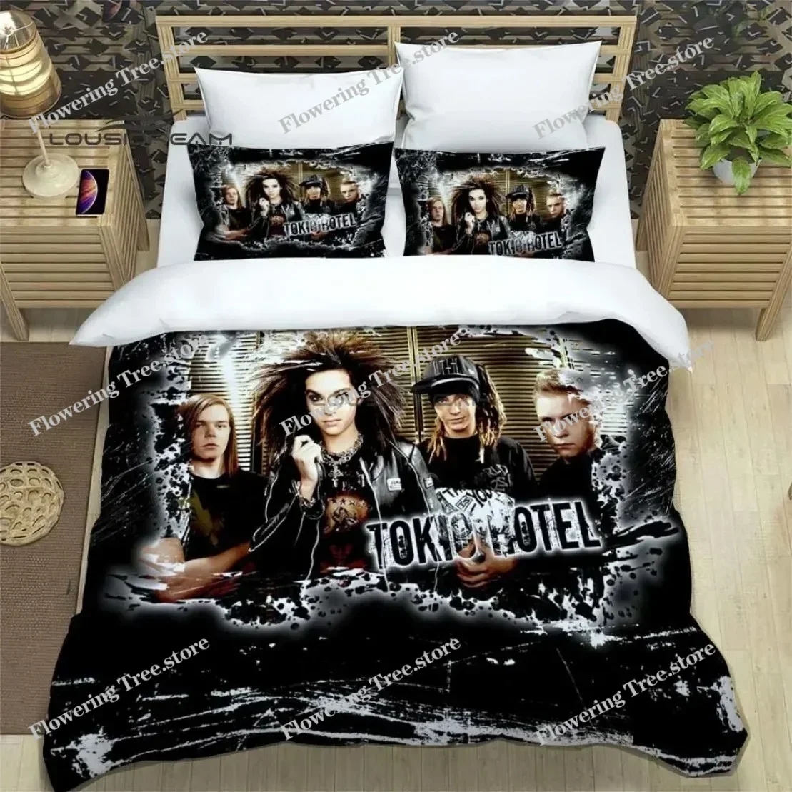 

Комплект постельного белья с принтом группы Tokio Hotel, пододеяльники с изображением рок-группы Tokio Hotel, размеры: односпальный, полуторный, двуспальный, королевский, с 3D-печатью для спальни