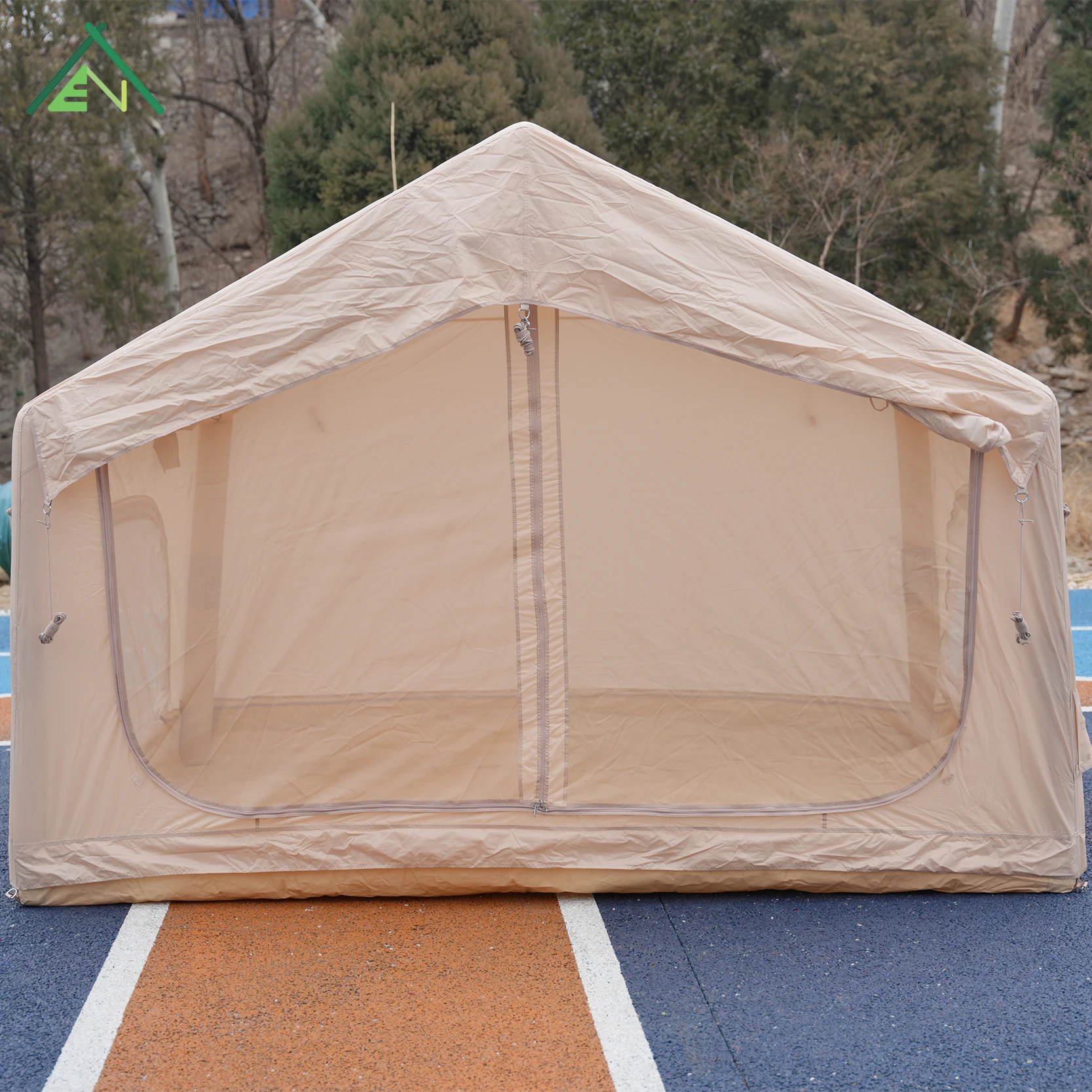 Portable 7.5sqm Inflatable Air Tent 210D Oxford Waterproof Four-Season Quick Setup Cabin Tent For Family Camping Glamping
