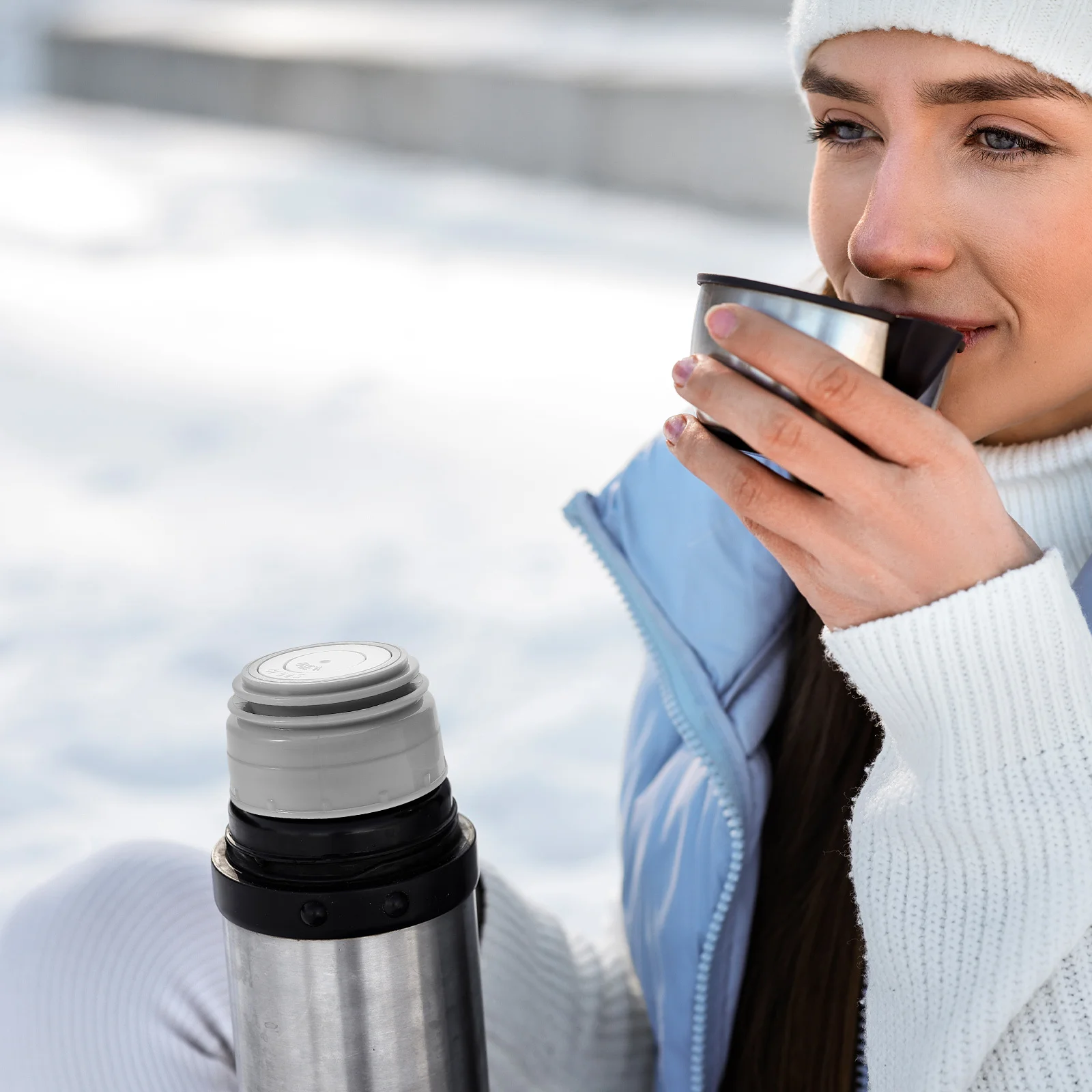 

2pcs Vacuum Flask Lid Cover 45Mm Universal Insulated Water Bottle Replacement Leakproof Travel Mug Accessories Thermal Cup Top