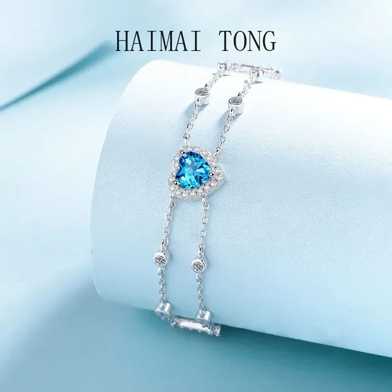 

Wrapped Hand Jewelry Sweet and Lovely Birthday Gift or women wedding Platinum Pt950 Handmade 1CT Moissanite Bracelet For girl