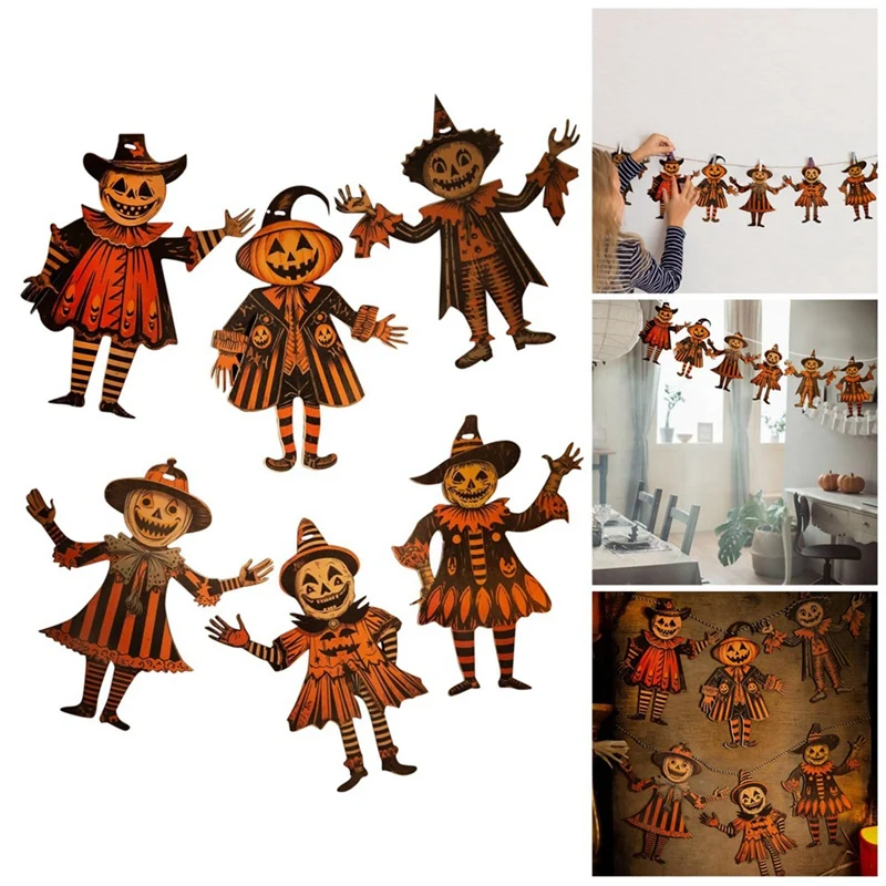 BAAD Decorazioni per stamina di Halloween, decorazioni per striscioni di Halloween in legno Banner di streghe, feste, festival, decorazioni murali