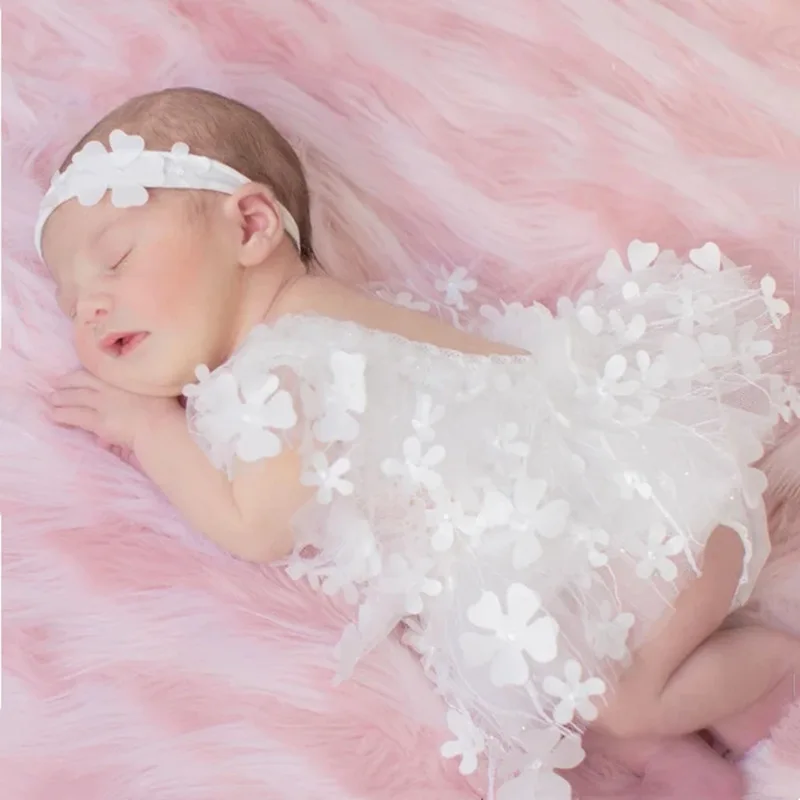 Newborn clothing Newborn white gauze skirt Newborn photography clothing lace princess dress baby products