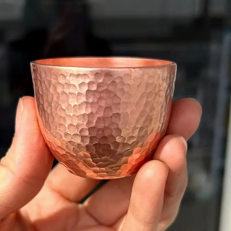 手鍛造銅製茶碗-中国功夫茶器、茶道と酒道のための伝統的な槌打ち工芸品