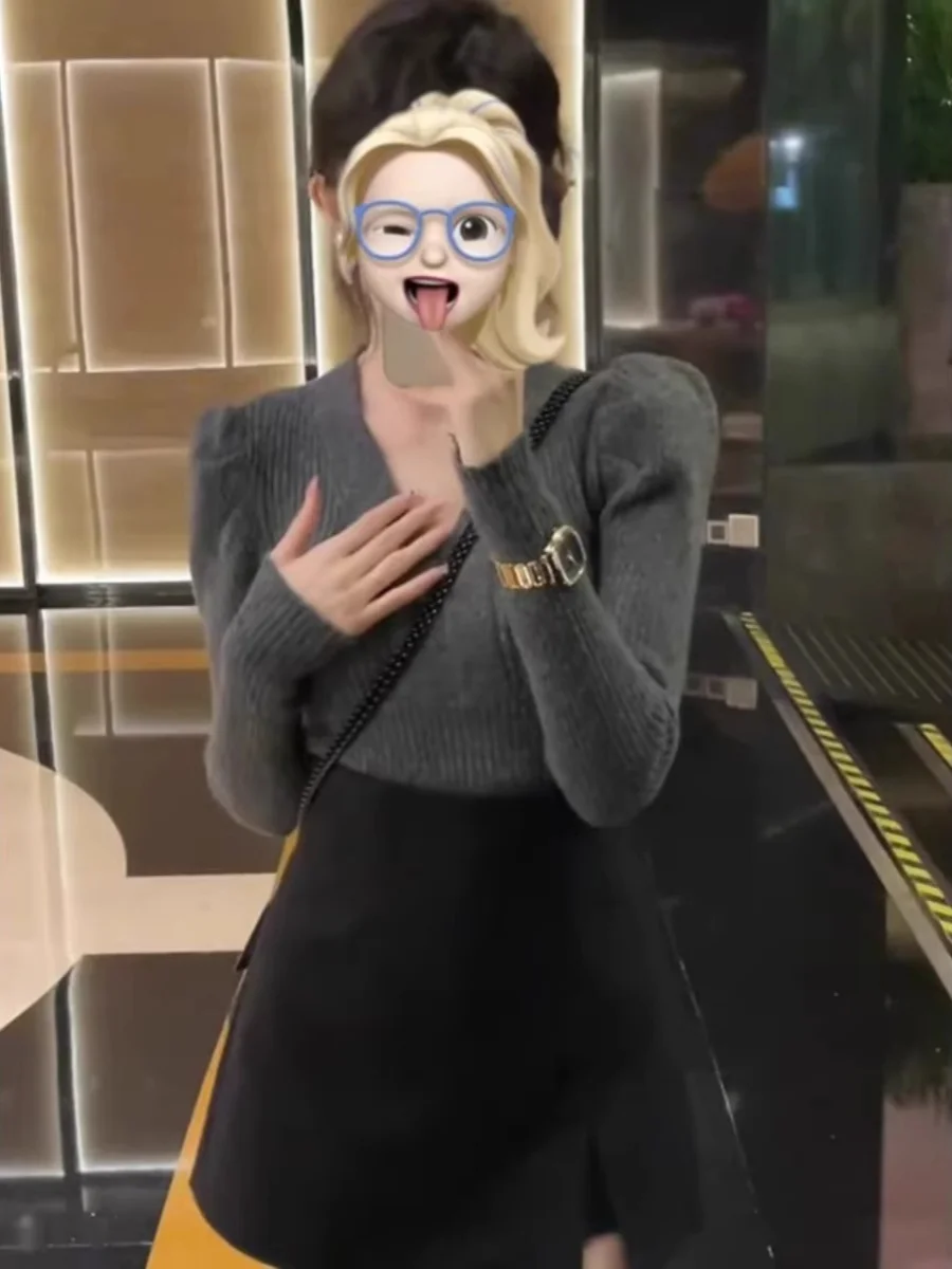 

Свитера, джемперы, пуловеры для женщин и девочек, дышащий трикотаж, сетчатая водолазка с воротником BF Y2K Lady OL, работа, бизнес, профессиональные поездки на работу