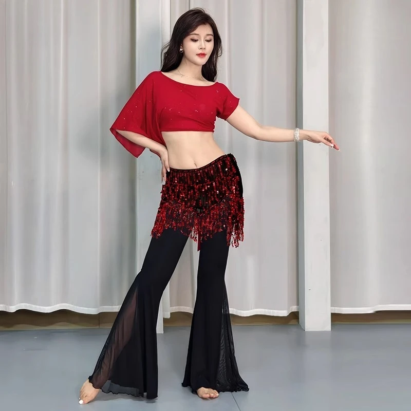 ที่กําหนดเอง Belly Dance เครื่องแต่งกายเซ็กซี่อารมณ์ Eastern Dance Performance ชุดสร้างแรงบันดาลใจพู่ผ้าพันคอสะโพกผ้าพันคอชุด