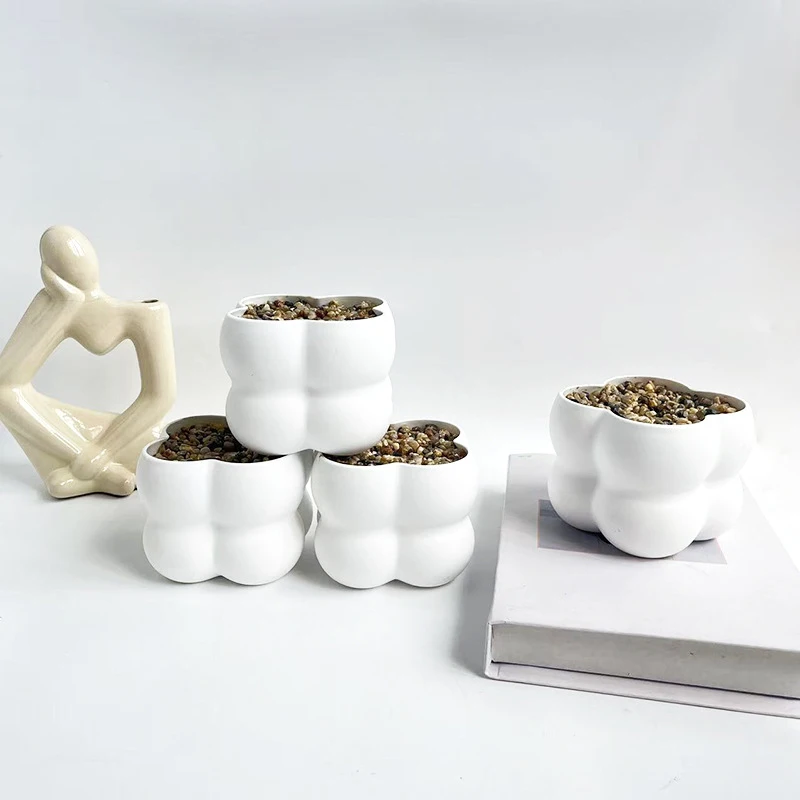 Nordic green plantsinsSquare pot for office and room, desktop plant decoration, simple and creative, popular online floral plant
