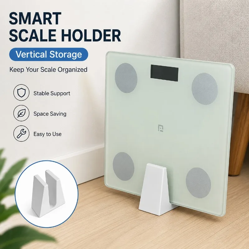 Body Fat Scale Storage Rack Upright Smart Scale Holder Compact U-Shaped Stand for Bathroom Bedroom Cabinet Organization