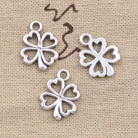 50pcs Charms Clover Flower 17x14mm Antique Pendant fit,Vintage Tibetan Bronze Silver Color finding,DIY For Bracelet Necklace
