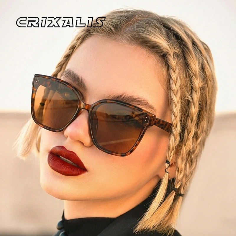 CRIXALIS Sonnenbrille für Damen, trendig, 2026, klassisch, Cat-Eye, Retro-Vintage-Sonnenbrille, großer Rahmen, UV400