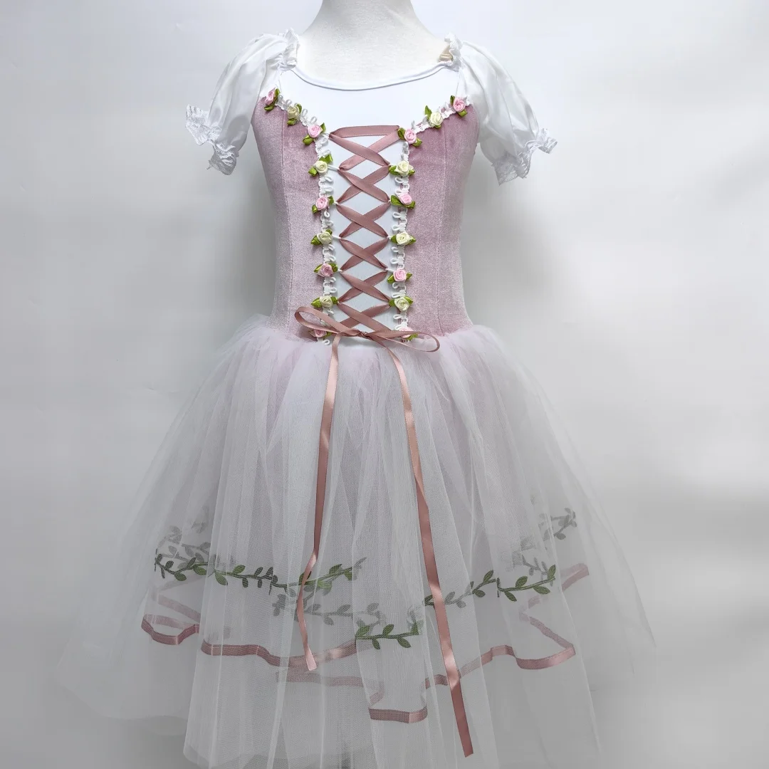 

Long Ballet Dress Girls Adult Women Kids Pink Ballet Dress Long Modern Dance Costume Swan Dance Performance Dance Party Dress