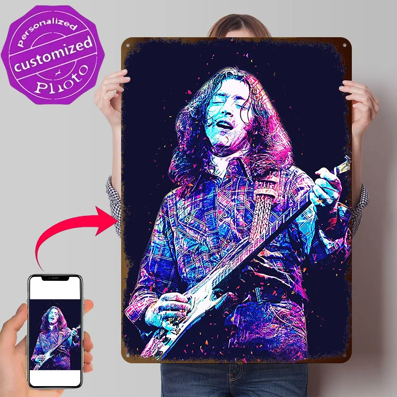 Rory Gallagher Metal Poster Perfect Gift for Fans Lovers Customized Wall Art Metal Sign for Room Ornaments Vintage Decor Luxury
