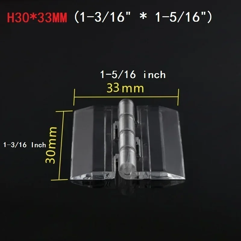 yes200PCS Clear Plastic Folding Transparent Acrylic Plexiglass Hinge 1-3/16 X 1-5/16 Inch Organic Glass H30X33MM