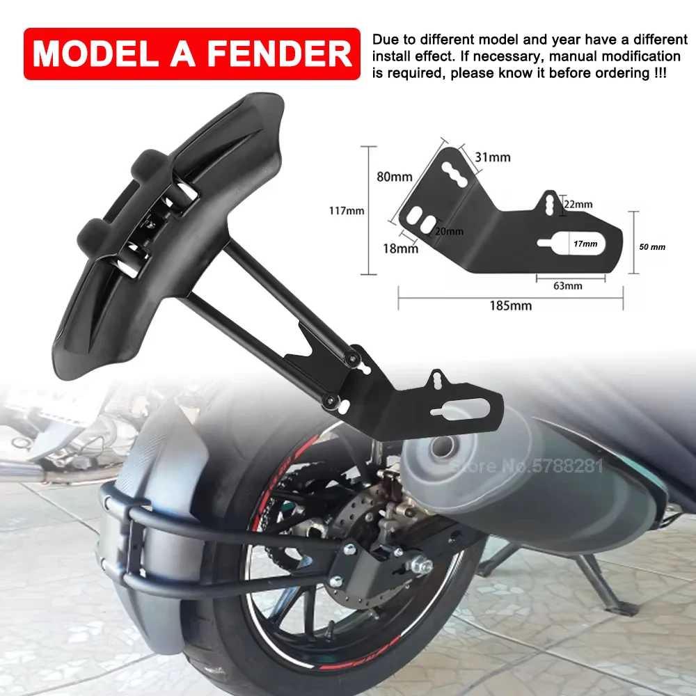 Universal Mudguard For Yamaha Motorcycle Rear Fender For Kawasaki For Honda Rear Wheel Hugger Mud Splash Guard Protector Cover