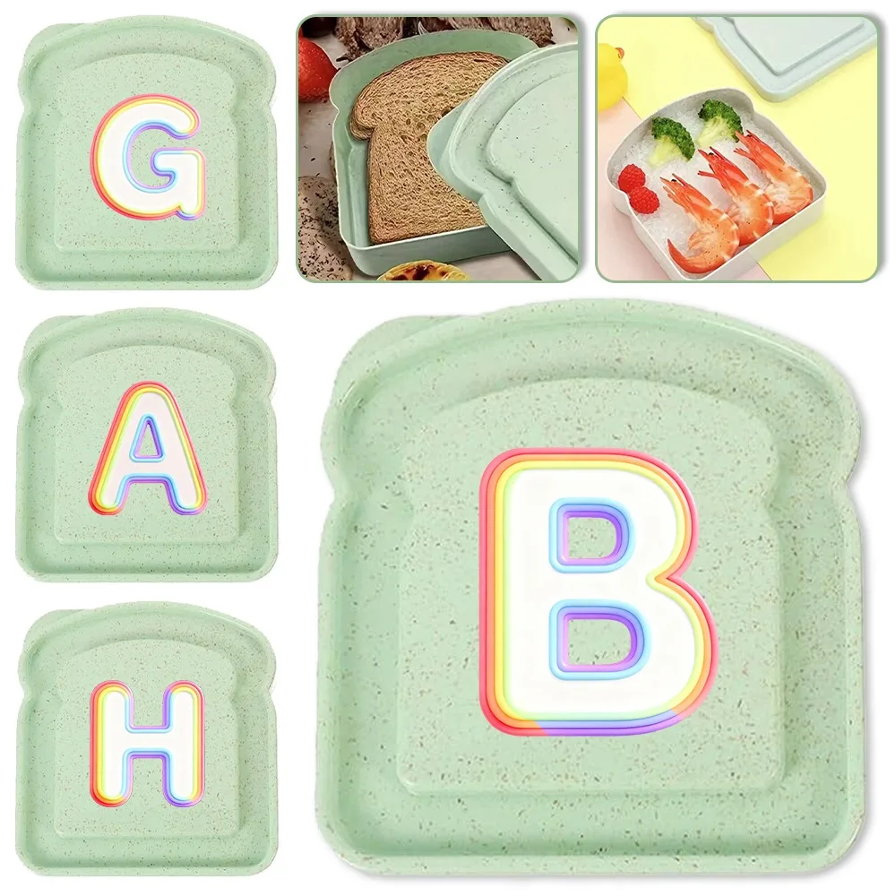 

Lunch Sandwich Organizer Box Sandwich Bento Case with Lid Holder Lunch Bag for Work Picnic Camping Rainbow Flow Pattern