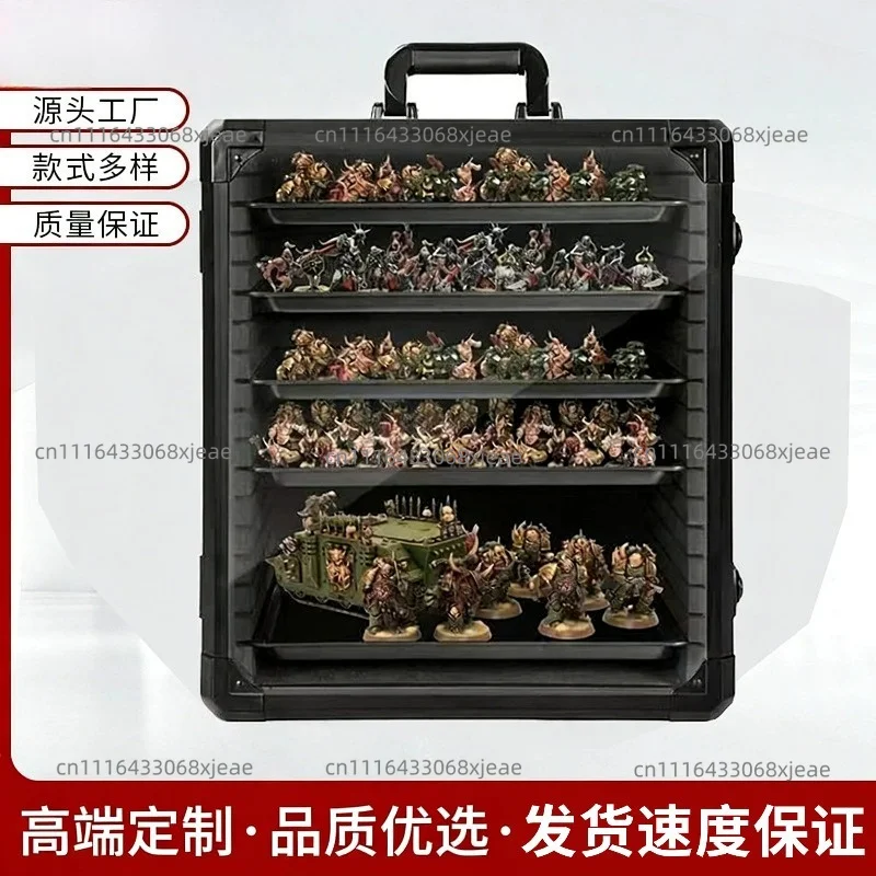 Aluminum Alloy Magnetic Doll Model Cabinet Toy Box Transparent Multi-layer Tray Can Be Stacked Multi-functional Display Box
