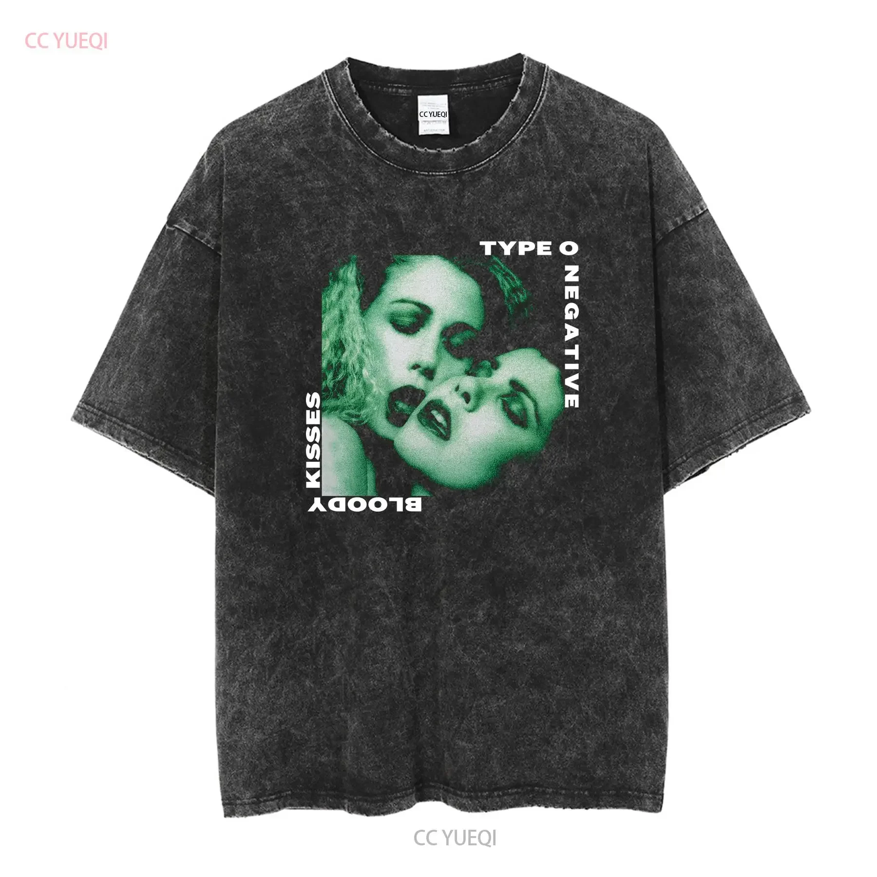 Type O Negative vintage retro t shirt bloody kisses TE1836 vintage Washed designer clothes Comfortable Slightly Casual Soft