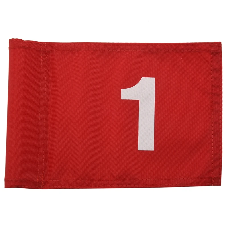 

Numbered Golf Flag With Tube Inserted, All 8Inch L X 6Inch, Putting Green Flags For Yard, 420D Nylon Mini Pin Flags